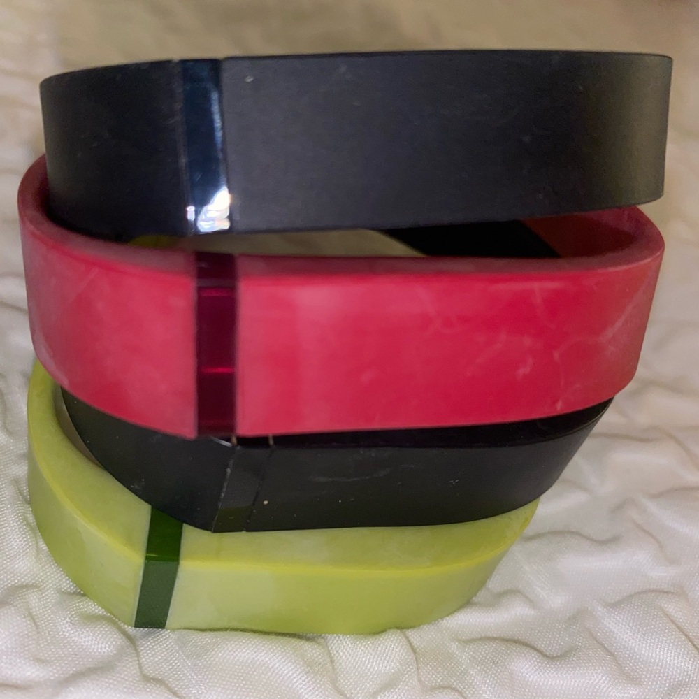 Stylish Black, Pink, and Green FitBit Bands